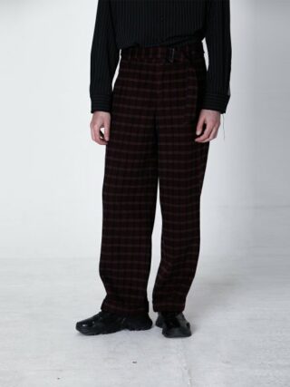 Classic Wide Pants (wine checkered)