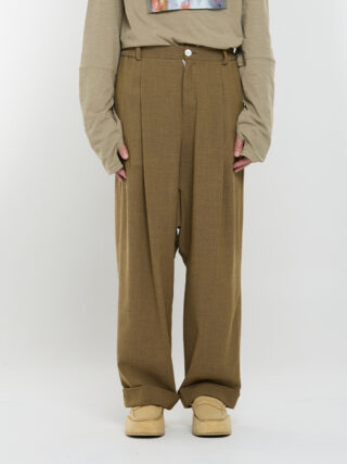 Wide Baggie Trousers (mud-wool)